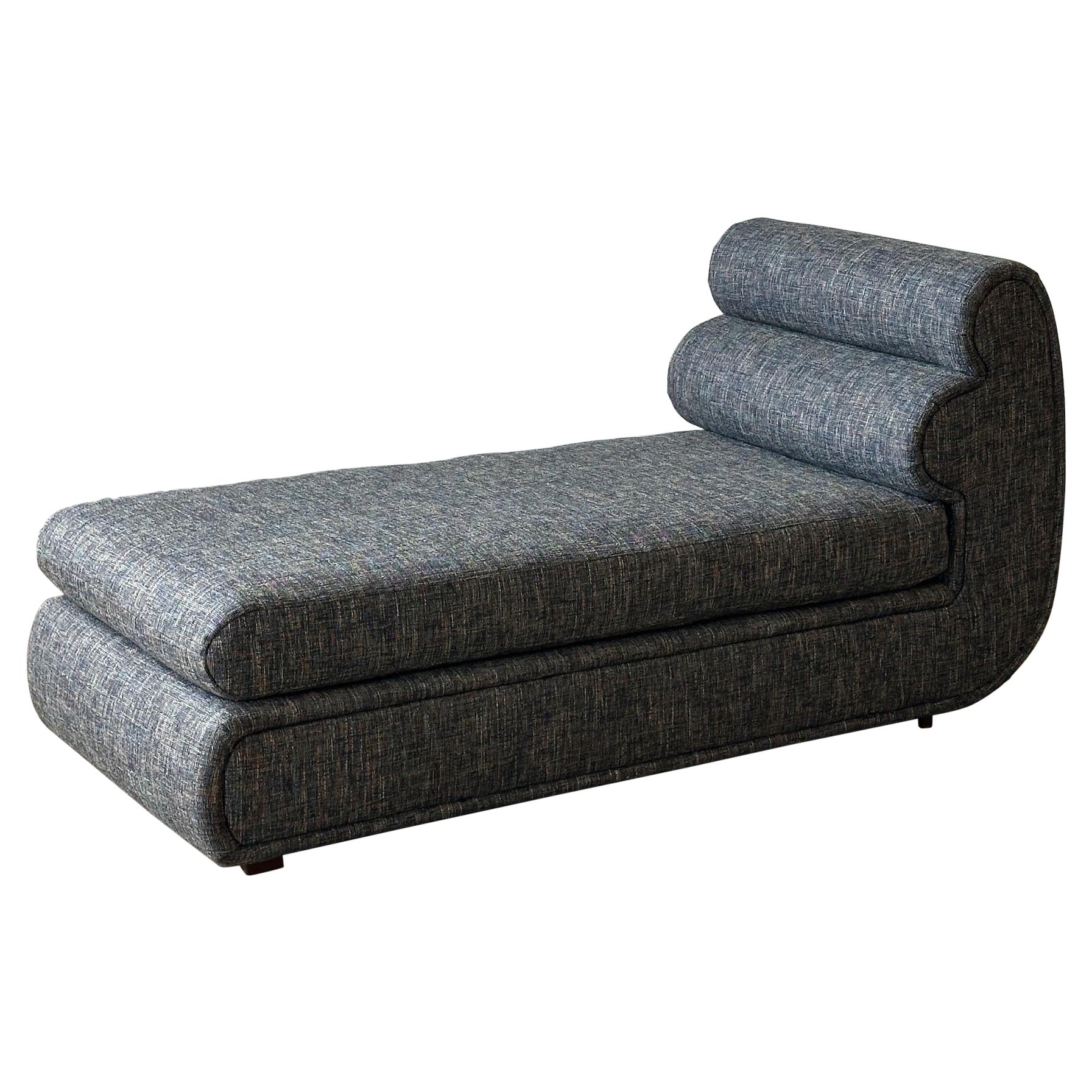 Postmodern Bullnose Chaise by Carson’s of High Point in Pierre Frey Wool
