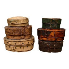 Collection of 6 Swedish 19th Century Painted Boxes
