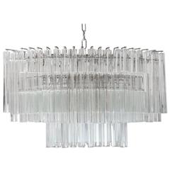 Large Oval Murano Crystal Pendant by Venini