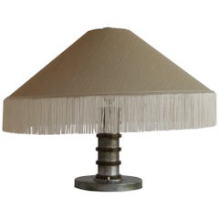 Vintage 1960's Italian Table Lamp With Fringed Shade