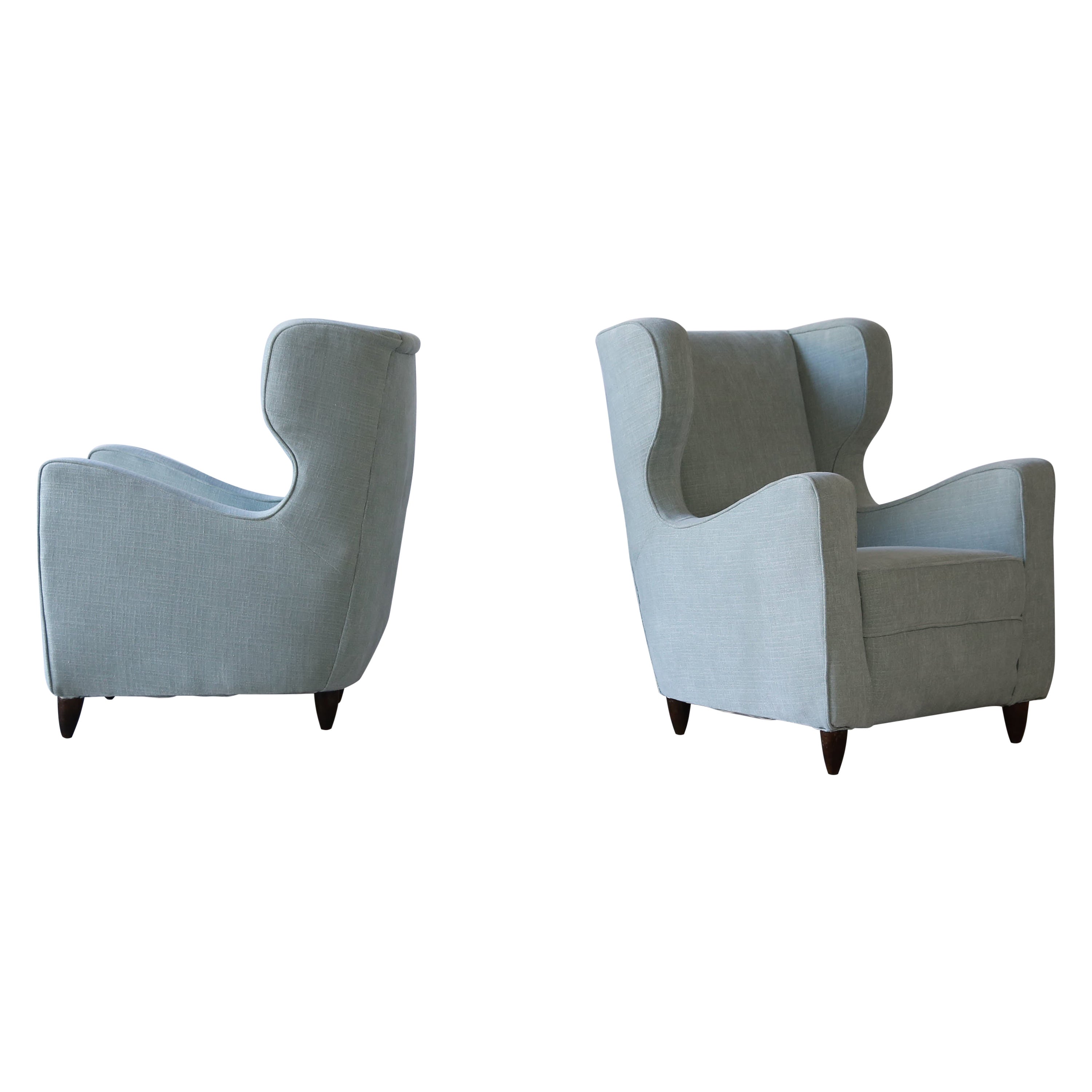 Pair of Gio Ponti attributed Armchairs Italy, 1950s