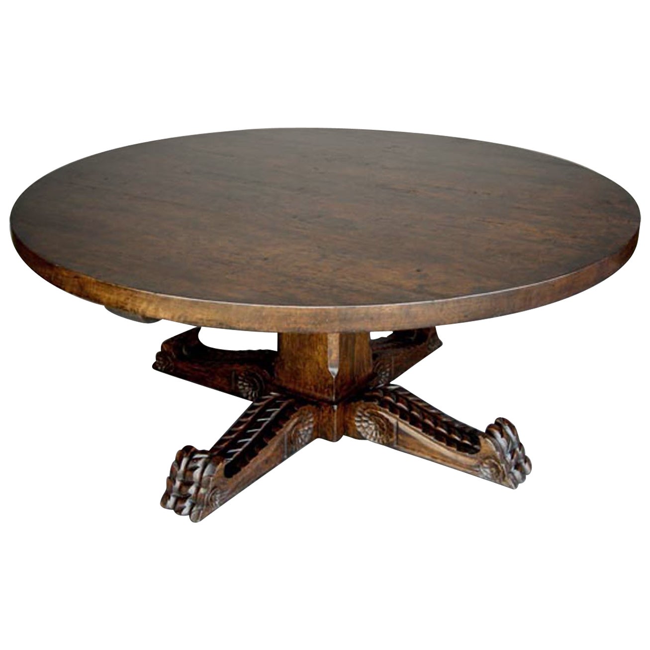 Carved Lion's Head Coffee Table at 1stDibs
