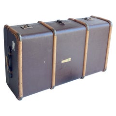 Vintage Antique 1930s Large Travel Steamer Trunk Coffee Table Storage