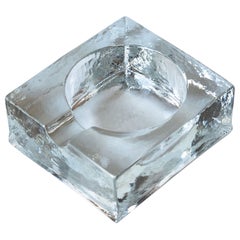 Brutalist Glass Ashtray or Bowl, Minimalist Design, France 1970s