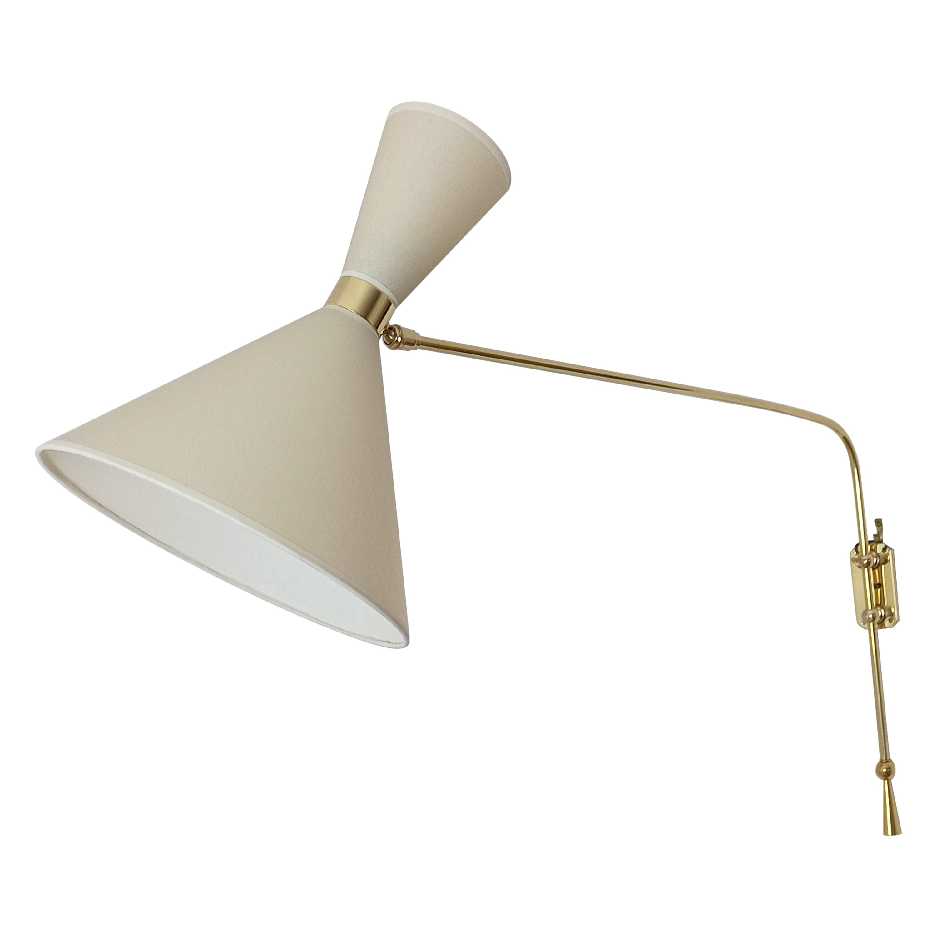 Double light wall bracket, oriantable, Maison Lunel Circa 1950 For Sale