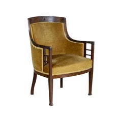Upholstered Art Deco Mahogany Armchair From the Early 20th Century