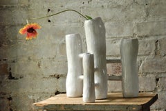 Vasi Comunicanti 4 elements WHITE in ceramic XXI Century by Chiara Berta Artist