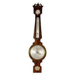 Baromètre et thermomètre Fahrenheit anglais du 19e siècle dans un coffret en acajou
