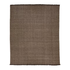 Alfombra moderna de lana natural Basketweave marrón