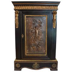 Ebonized Cabinet with Fine Gilt Bronze Ormolu and Decoration