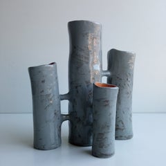 Vasi Comunicanti 4 elements LIGHT GREY in ceramic XXI Century by Chiara Berta
