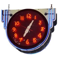 Double Sided Enameled Neon Clock