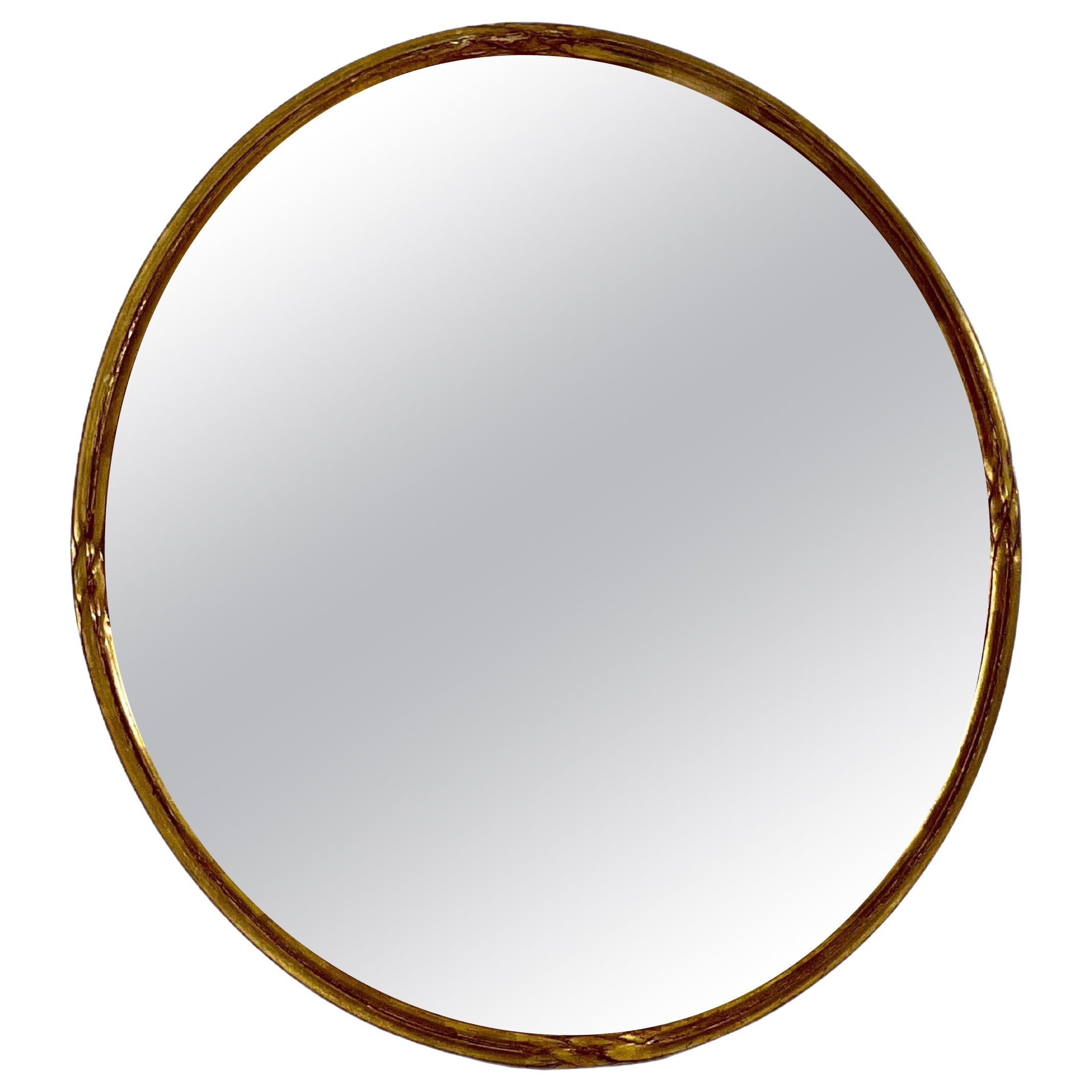 20th Century Carved Giltwood Oval Wall Mirror