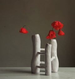 Communicating Vases 3 elements WHITE in ceramic XXI Century by Chiara Berta Artist