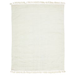 Modern Organic Moroccan Style Wool Rug With Solid Color