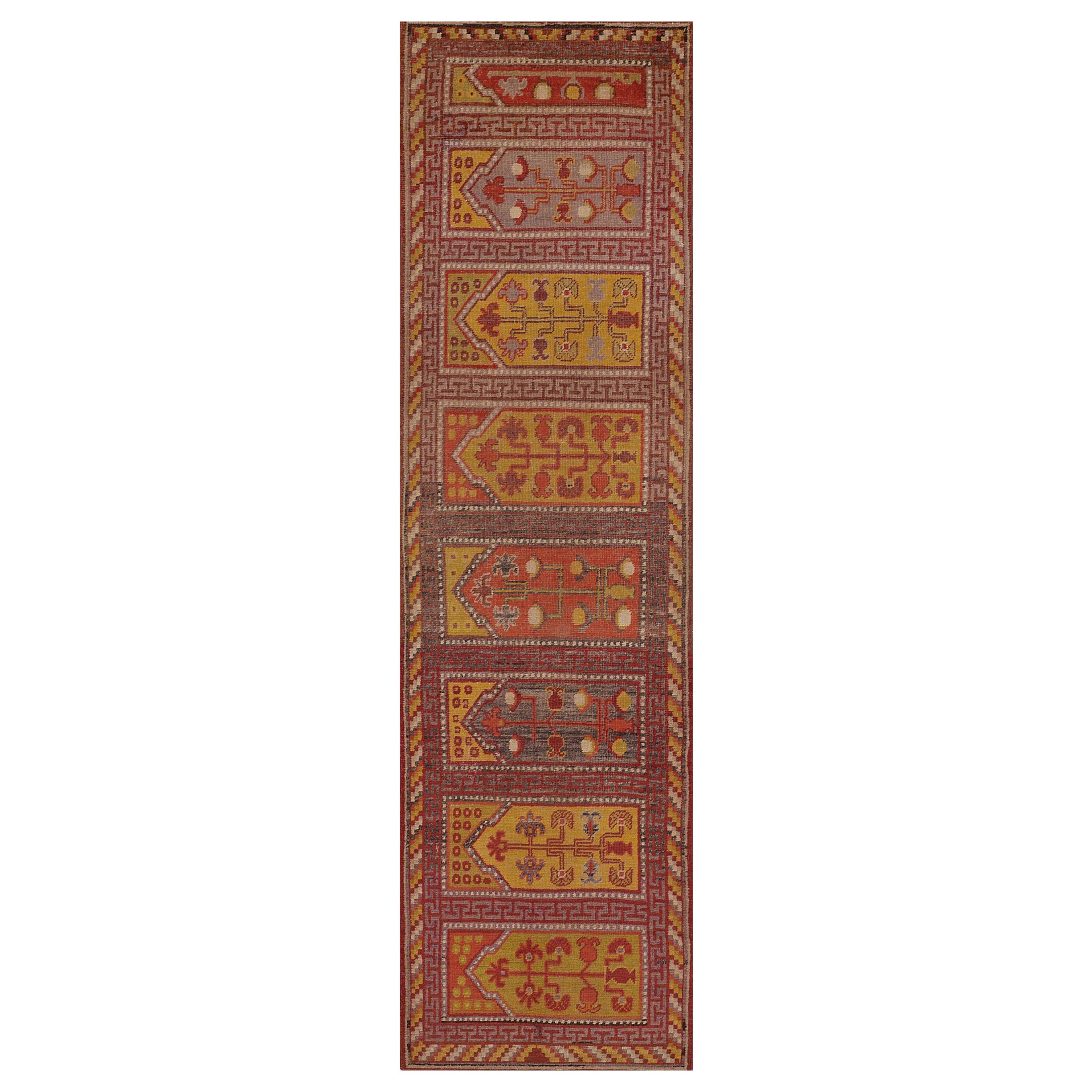 Traditional Antique Horizontal Panels Khotan Runner Wall-Hanging For Sale