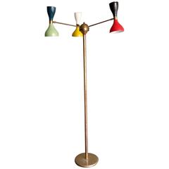 Italian Brass Mid-Century Floor Lamp