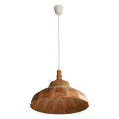 Swedish Designer, Pendant Light, Pine, Sweden, 1970s