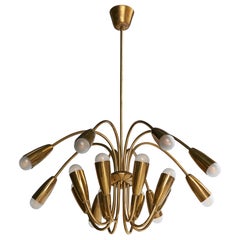 Harald Notini, Chandelier, Brass, Sweden, 1950s
