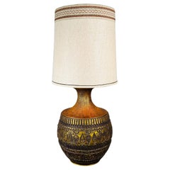 Mid-Century Bitossi Style Bronze Toned Brutalist Table Lamp 1960s
