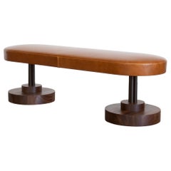 Inez Upholstered Leather Bench by Crump and Kwash