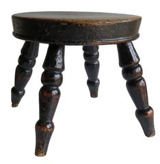 Early 19th Century, CANDLE STAND or Child's Stool, Turned Elm, English, Ca 1820