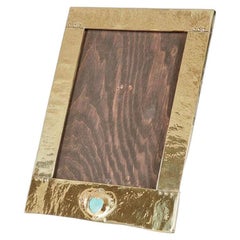 Arts and Crafts Hammered Brass Picture Frame