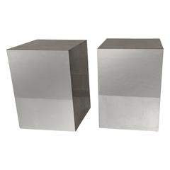 Pair of Paul Evans Directional Cityscape Cube Pedestals or Tables