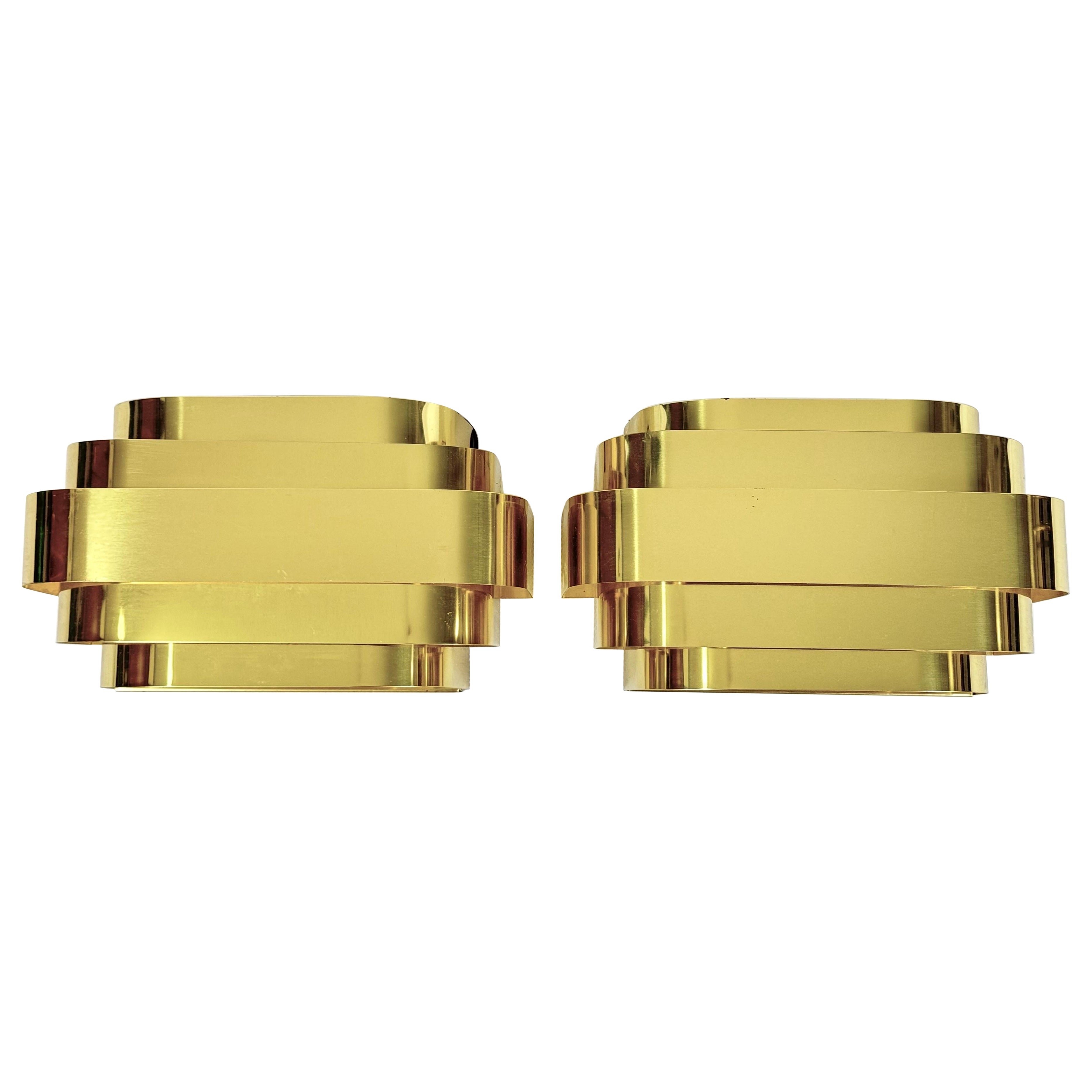 Paire d'appliques murales de style Curtis Jere par Lightolier
