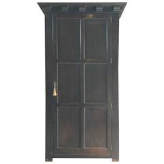 Antique Single Wardrobe Armoire One-Door Oak 19th Century Victorian