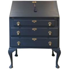 Antique Style Writing Bureau Shabby Chic Desk Writing Table Blue French Painted