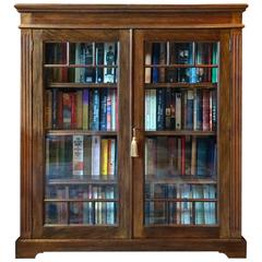 Antique Bookcase Victorian Mahogany Two-Door Display Cabinet, 19th Century