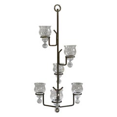 Sculptural candlestick, wrought iron & glass, attr. Bolin Smide, Sweden, 1970s