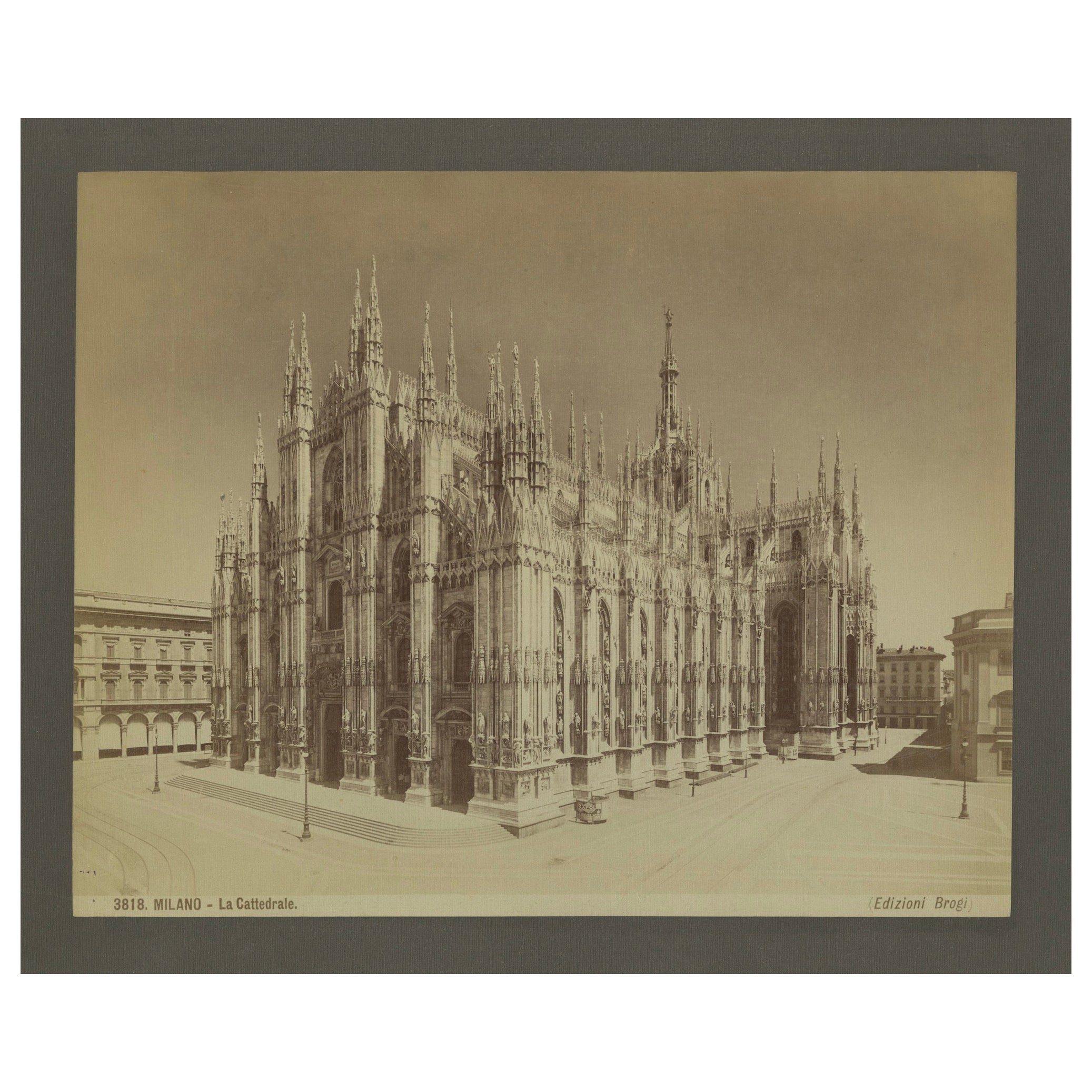 Late 19th-Century Photograph of Milan Cathedral by Edizioni Brogi, circa 1870