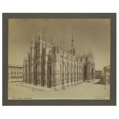 Antique Late 19th-Century Photograph of Milan Cathedral by Edizioni Brogi, circa 1870