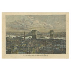 Il ponte di Brooklyn sull'East River, tra Long Island e New York, 1883