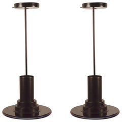 Retro Pair of Fredrick Ramond Riva Pendant Spot Light Chandeliers