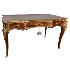19th Century Bureau Plat Desk in Kingwood Att. to Francois Linke