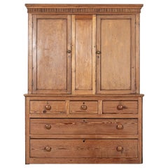 Grande armoire de ménage en pin du 19ème siècle