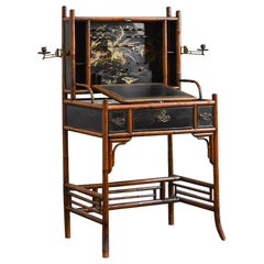 Bonheur du Jour in Bamboo, in the style of Perret & Viber France Late 19th c.