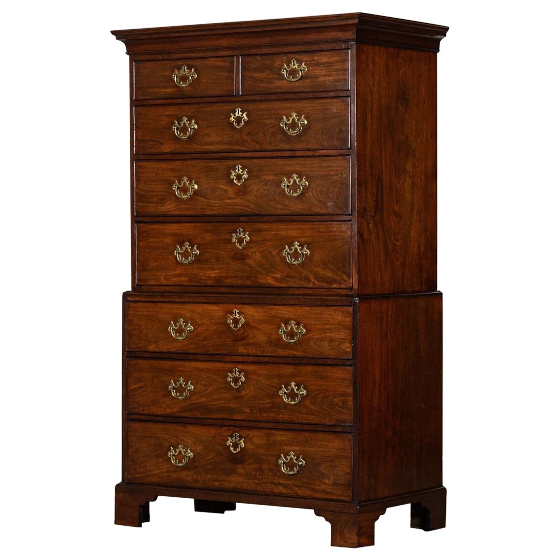 English George III Mahogany Chest on Chest