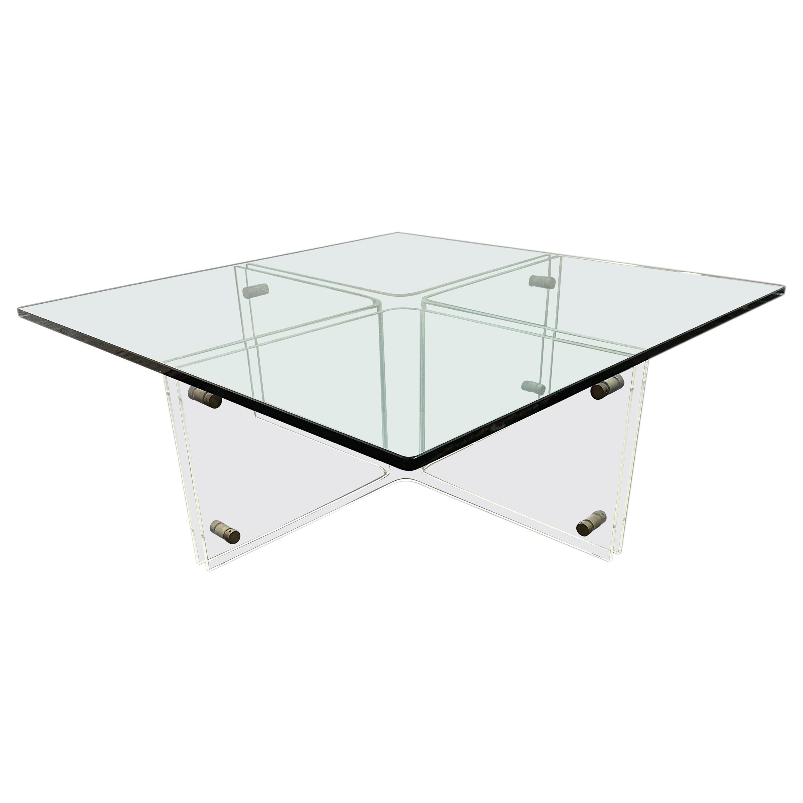 Neal Small Coffee Table with Lucite Base