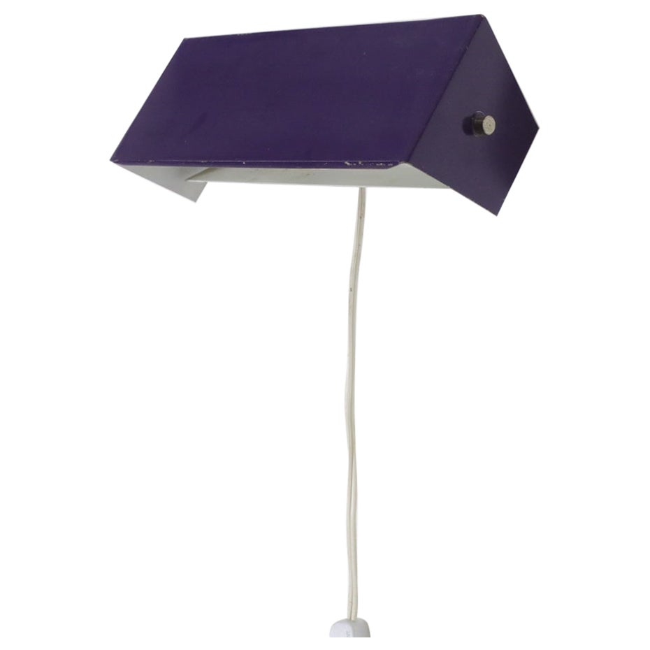 Charlotte Perriand Style Purple and White Enameled Metal Wall Sconce by Hiemstra For Sale