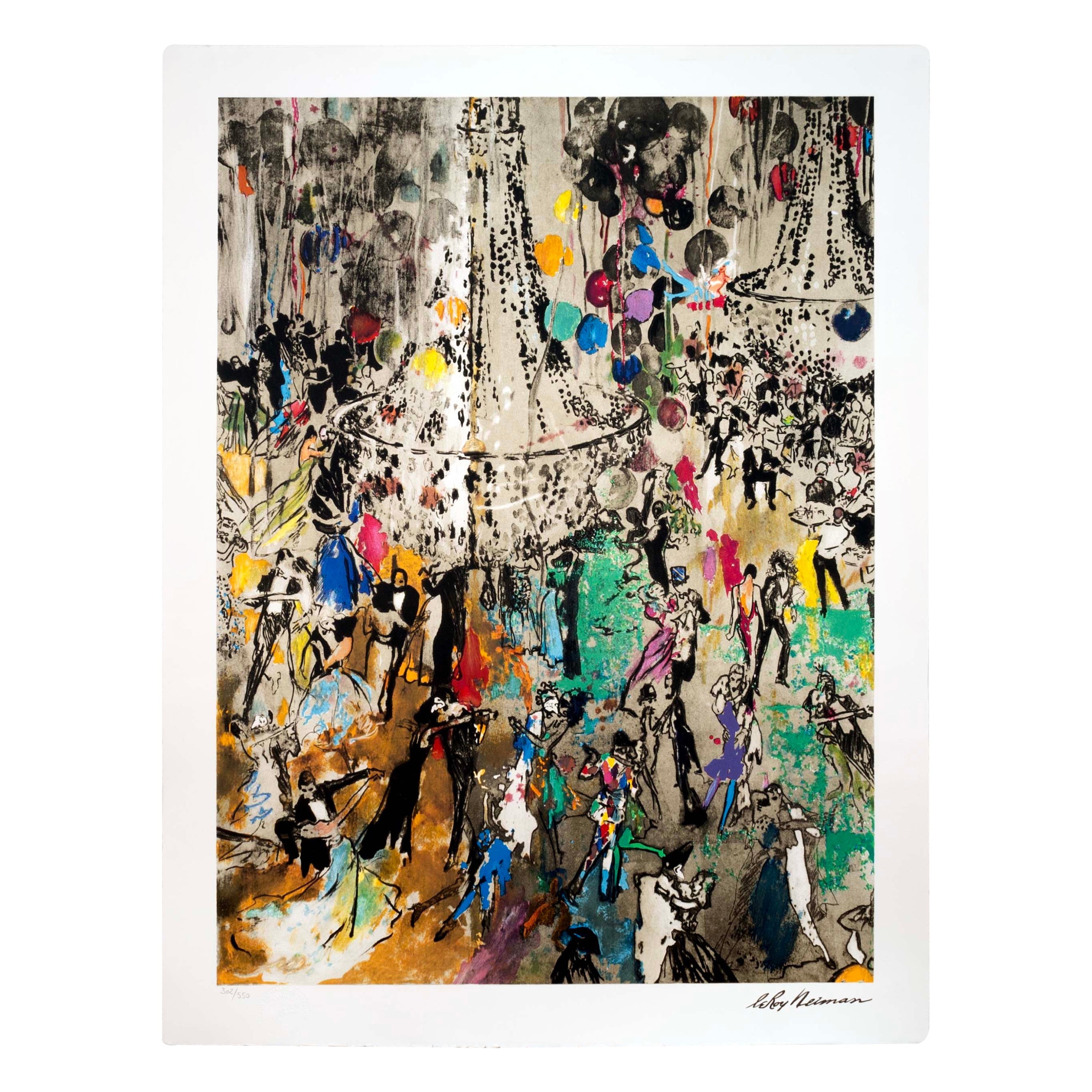 LeRoy Neiman Dancing to Sinatra Litografia contemporanea 302/550 Senza cornice in vendita