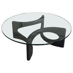 Round Fuga Coffee Table in Microcement and Glass by Metamorphic Art Studio