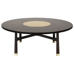 Tavolino da caffè in legno di noce e ottone di Harvey Probber, C. 1950
