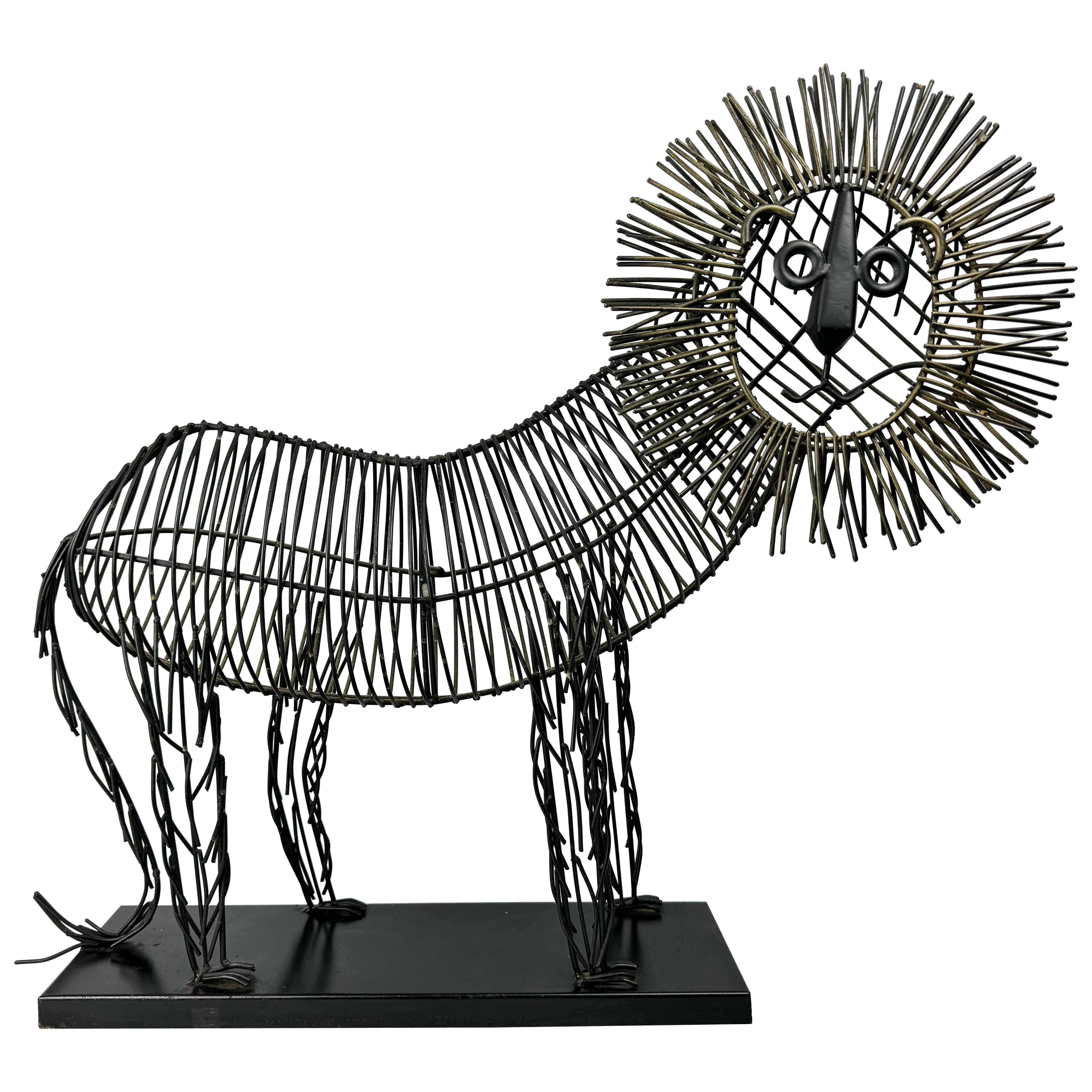 Large Mid Century Brutalist Lion Sculpture For Sale