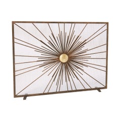 Paravento per caminetto Sunburst in Tabacco
