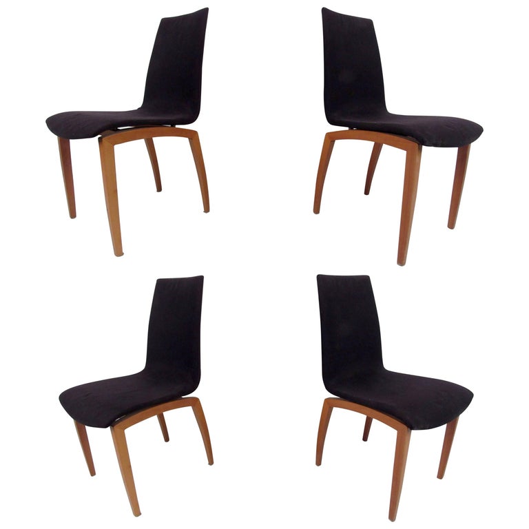 Four Mid-Century Italian Dining Chairs For Sale