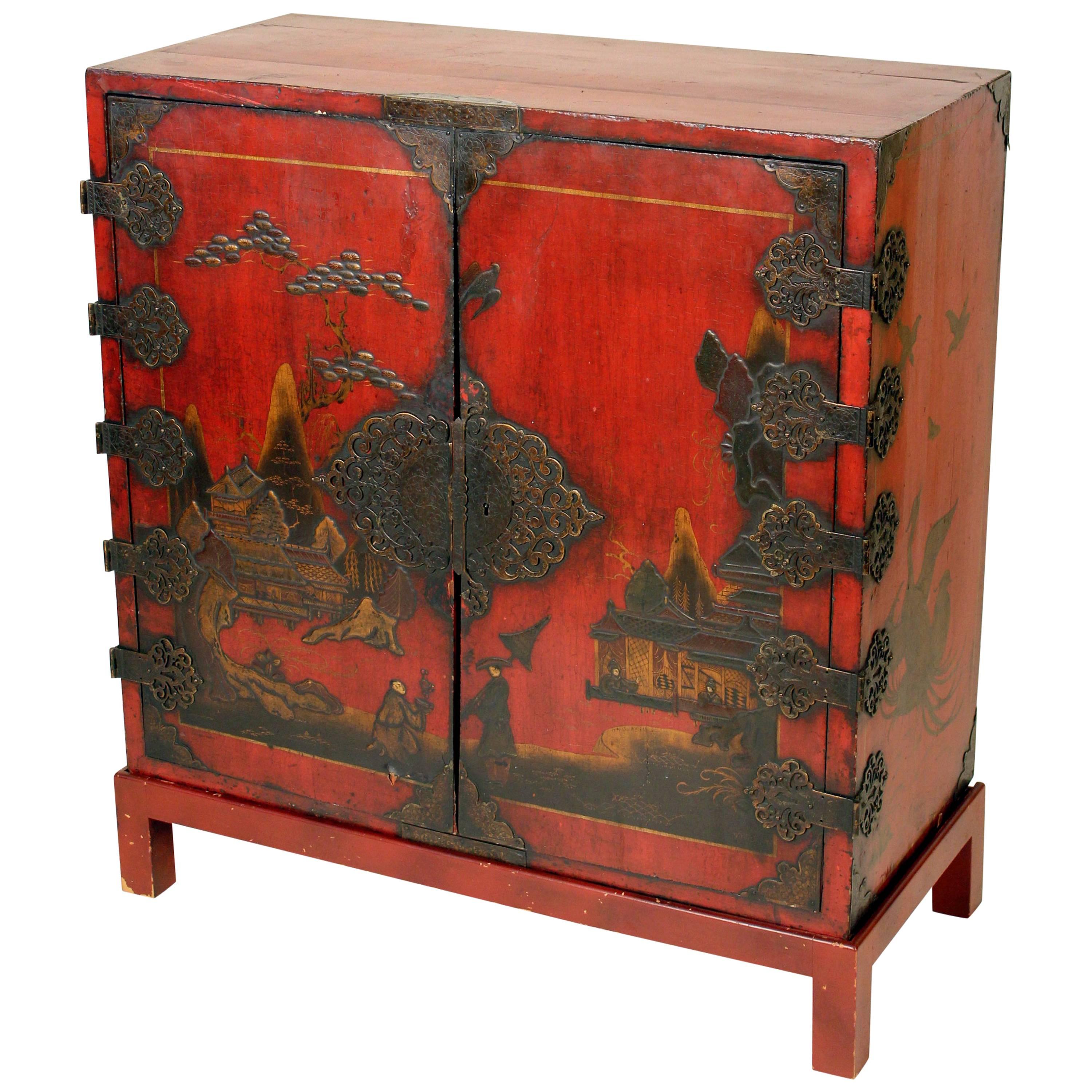 Antique Chinoiserie Two-Door Cabinet